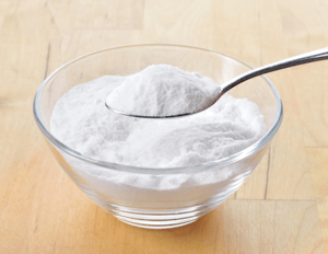 Baking soda with a spoon