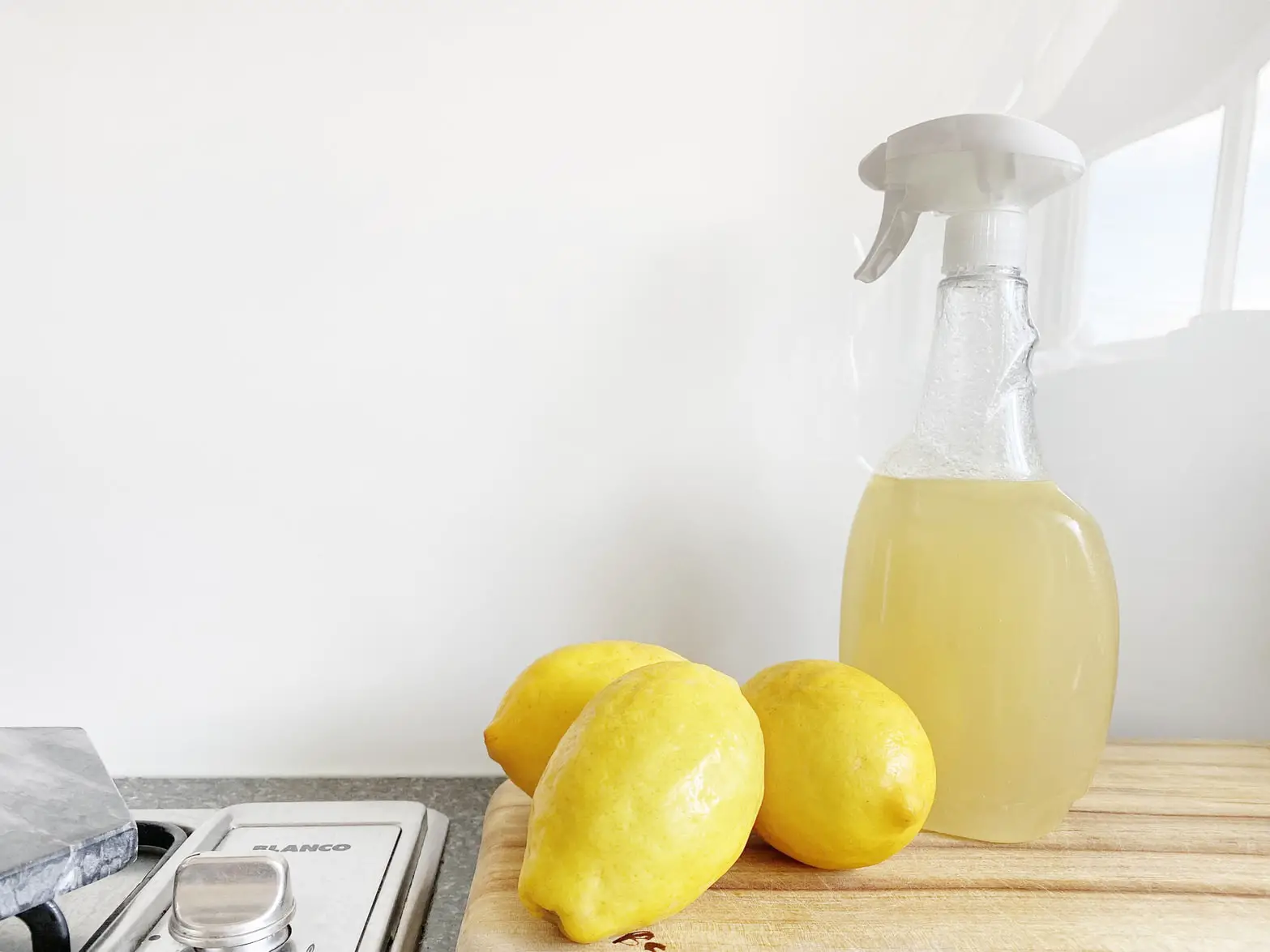 lemons and bottle sprayer for cleaning